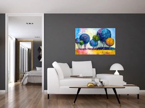 Tablou - Copaci, pictură în ulei (90x60 cm)