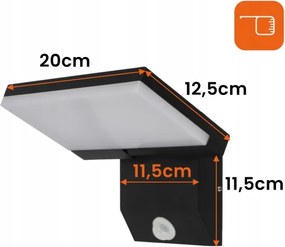 Aplica de perete LED pentru exterior cu senzor LED/18W/230V IP44 neagră
