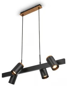 Briloner 4059045 - Lampă suspendată cu cablu ERA, 4 x GU10, 10 W, 230 V, neagră