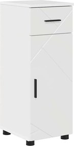 vidaXL Dulap de Baie Alb lucios 30 x 35 x 80 cm Lemn compozit & Metal