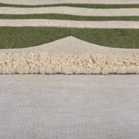 Covor verde/în culoare naturală țesut manual din lână 120x170 cm Lois Scallop – Flair Rugs