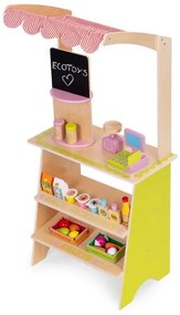 Tarabă din lemn pentru copii - magazin cu legume și fructe