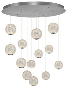 Lustră LED pe cablu CREMONA, 13xLED/5W/230V, 3000K, crom mat