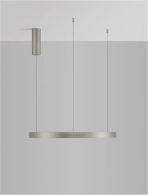 Lustra LED suspendata design modern circular PERRINE D-60cm argintie