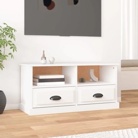Comoda TV, alb, 93x35,5x45 cm, lemn prelucrat