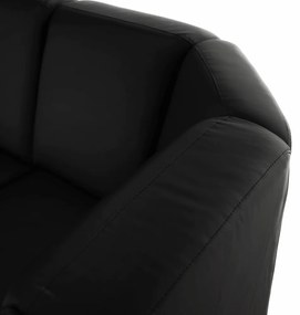 Colţar în formă de U, piele ecologică neagră, model stânga, BITER U