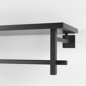 Cuier de perete negru cu raft din metal 76 cm Simplon – Spinder Design
