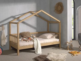 Set FORREST OAK format dintr-un Pat copii Vipack (90 x 200 cm), un sertar și un set de textile.