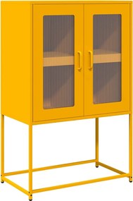 vidaXL Dulap înalt, galben muștar, 68x39x107 cm, oțel