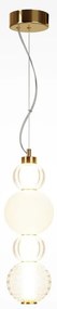 Pendul LED design modern Collar auriu, transparent, alb