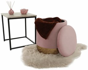 Taburet, catifea Velvet gri maroniu TAUPE/crom auriu, ANIZA Taburet, catifea Velvet roz/crom auriu, ANIZA