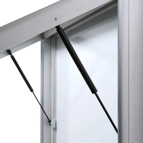 Vitrina de exterioare cu incuietoare pentru informatii 6 x A4 - spate din tabla, tip L, aluminiu