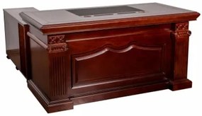 Birou directorial 160cm, Nuc, Lemn + MDF, A-1890