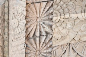 Consola sculptata, natur, din lemn de mango, Emperia