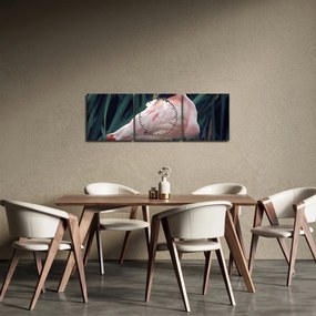 Tablou - Pasărea Flamengo (cu ceas) (90x30 cm)