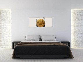 Tablou - Abstracție de aur și alb N⁰2 (120x50 cm)