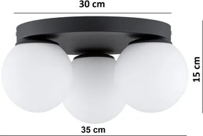 Brilagi - Plafonieră MILO 3xE27/60W/230V, diam. 35 cm, neagră
