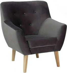 Fotoliu NORDIC 1, stofa catifelata gri - Bluvel 14, 76x75x90 cm
