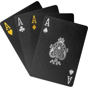 Cărți de poker plastic - negru / auriu