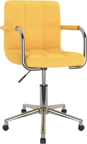 vidaXL Scaun de birou pivotant, galben muștar, material textil