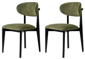 Set de scaune de sufragerie Lionte Green andBlack, 2 bucăți