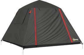 Outsunny Cort camping 2 persoane 3000 mm impermeabil &amp; rezistent la vânt, cort cupolă cu 2 uși, 2 ferestre cu plasă, 2 ferestre laterale, husă de transport | Aosom Romania