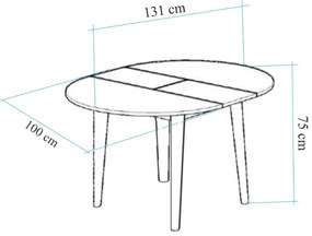Masă de sufragerie Oliver Oak White