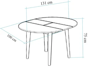 Masă de sufragerie Oliver Oak White
