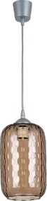 Brilagi -LED Lustră suspendată pe cablu R GLASS 1xE27/60W/230V diam. 14 cm argintiu/maro fumuriu