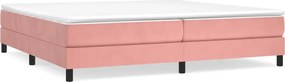 vidaXL Cadru de pat cu arcuri, roz, 200x200 cm, catifea