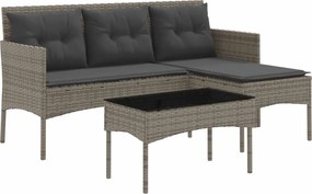 vidaXL Set de canapele pentru grădină cu pernă 2 pcs poliratan