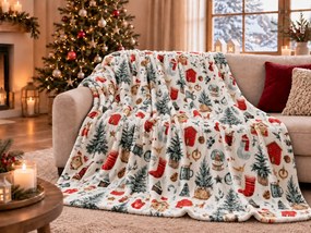 Patura microplus FESTIVE MAGIC, alba Dimensiune: 200 x 220 cm