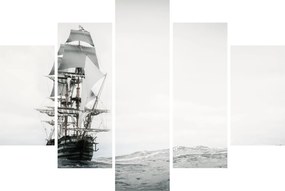 Tablou - O navă care navighează pe ocean (150x105 cm)