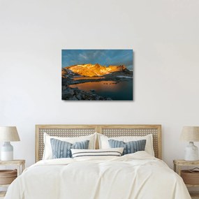 Tablou pe sticlă cu peisaj montan (70x50 cm)