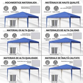 Outsunny Pavilion 3x3 m din oțel și material Oxford cu țăruși, frânghii și geantă de transport, albastru | Aosom Romania