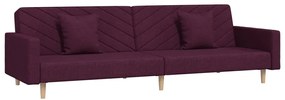 337615 vidaXL Canapea extensibilă cu 2 locuri, 2 perne, violet, textil