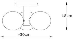 Plafonieră pentru baie Lucide 74116/03/30 TRUDY 3xG9/40W/230V IP44 negru