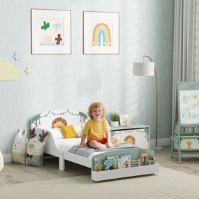 AIYAPLAY Pat pentru Copii cu Spațiu de Depozitare și Design Leu, 3-8 Ani | Aosom Romania