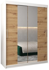 Dulap de haine 150 cm Toki 1 (alb mat + stejar artisan). 1064903