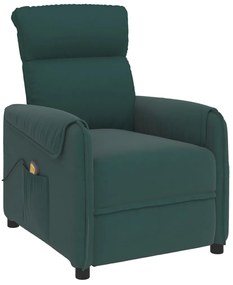 348014 vidaXL Fotoliu de masaj, verde închis, material textil