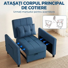 HOMCOM Fotoliu transformabil și reclinabil | Aosom Romania