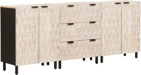 vidaXL Bufet 3 pcs Finisaj Alb Spălat 180 x 33 x 75 cm