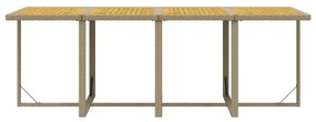 Set mobilier de gradina cu perne, 13 piese, bej, poliratan Bej si maro, 219 cm table length, 8x fotoliu + 4x suport pentru picioare + masa, 1