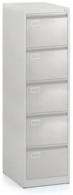 Dosar metalic A4 - 5 sertare, 45,5 x 62 x 162,5 cm, încuietoare cilindru, gri deschis - ral 7035