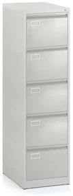 Dosar metalic A4 - 5 sertare, 45,5 x 62 x 162,5 cm, încuietoare cilindru, gri deschis - ral 7035
