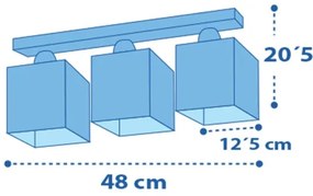 Plafonieră pentru copii Dalber 63233NT MOONLIGHT 3xE27/60W/230V
