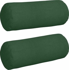 vidaXL Perne Bolster 2 pcs Verde închis Ø 15 x 40 cm