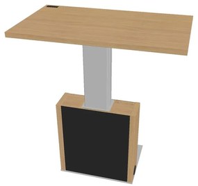 Masă de conferință reglabilă Verno+ S 120 x 70 cm, stejar deschis / negru