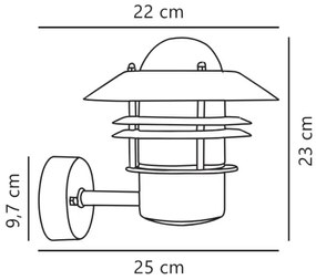 Aplică de exterior Nordlux BLOKHUS 1xE27/60W/230V IP54 cupru