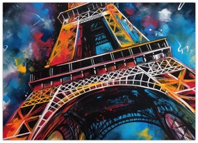 Tablou pe sticlă - Pictură a Turnului Eiffel II. (70x50 cm)